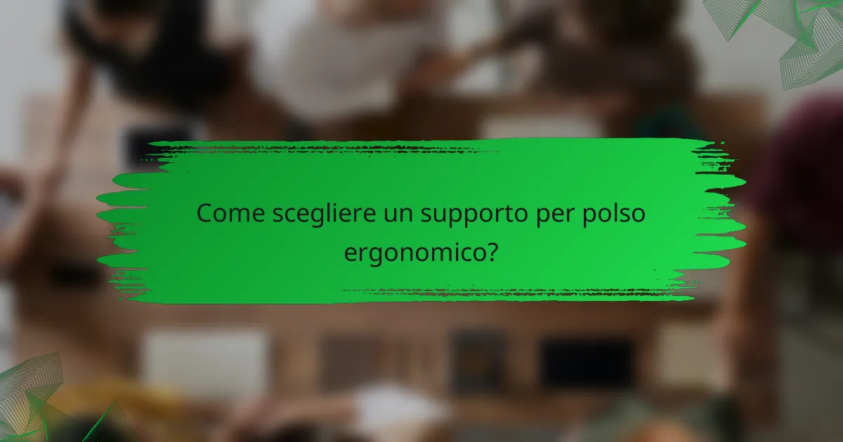 Come scegliere un supporto per polso ergonomico?