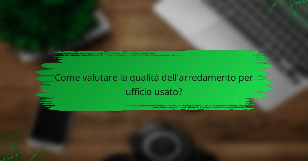 Come valutare la qualità dell'arredamento per ufficio usato?