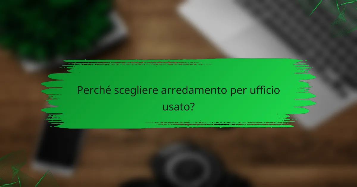 Perché scegliere arredamento per ufficio usato?