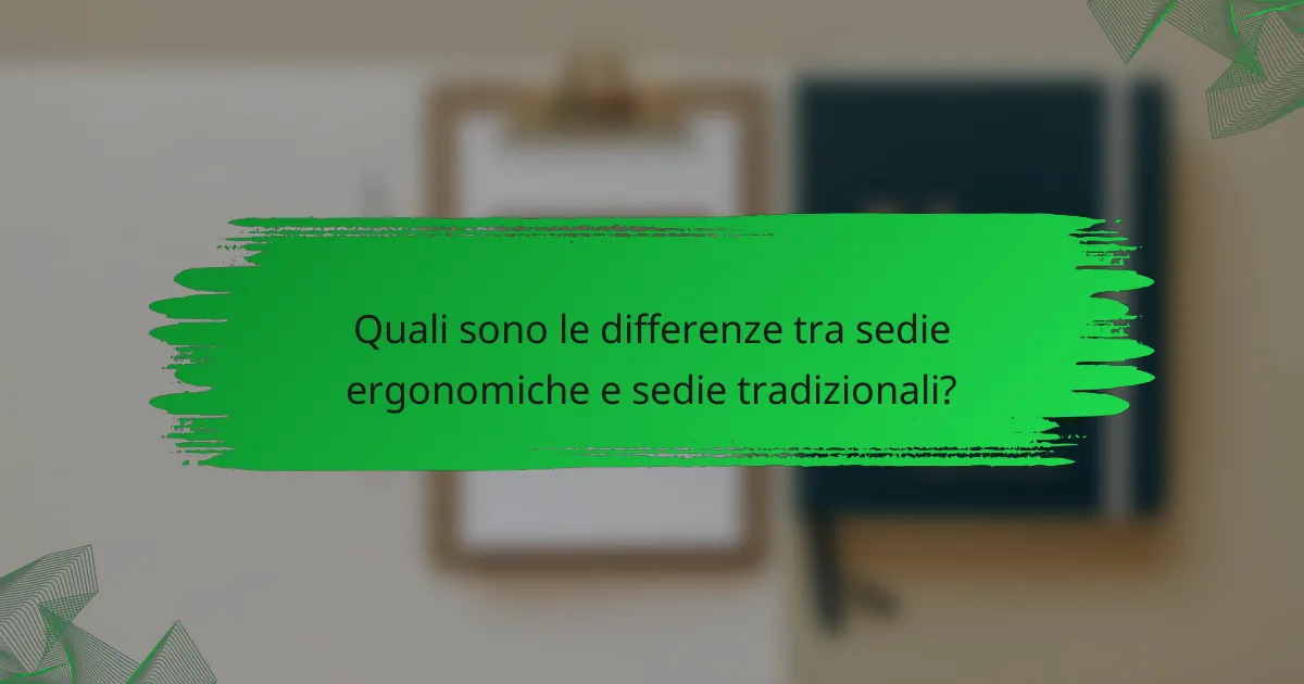 Quali sono le differenze tra sedie ergonomiche e sedie tradizionali?